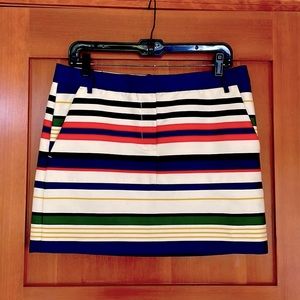 J.Crew Striped Cotton Blend Mini Skirt NWOT